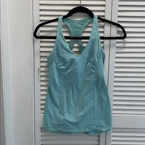 Lululemon v-neck built in bra top in light blue